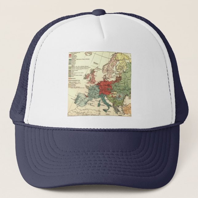 Casquette Europe Carte Pays Antique Mondiale (Devant)