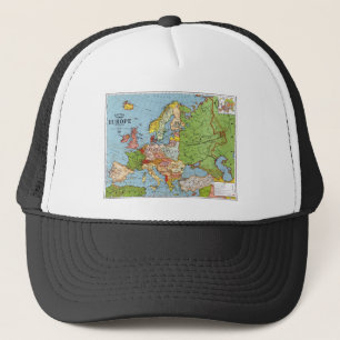 Casquette Europe vintage Carte générale du XXe siècle