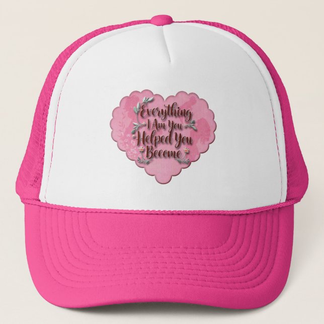 Casquette Everything I Am – Soft Floral Typography Art (Devant)