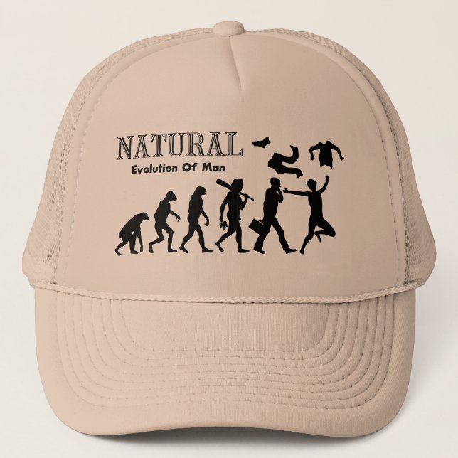 Casquette Évolution De L'Homme Libéré (Homme Naturiste) (Devant)