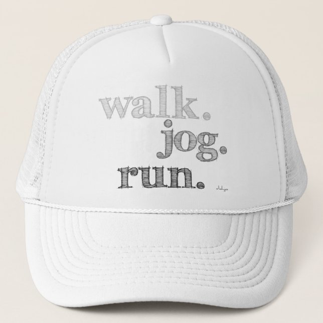 Casquette EXÉCUTION DE JOG DE MARCHE GRAY (police OMBRÉE) (Devant)