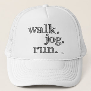 Casquette EXÉCUTION DU JOG DE MARCHE NOIRE (police OMBRÉE)