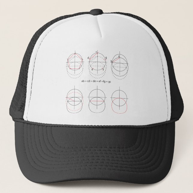 Casquette Exemple de dessin à cinq divisions (Devant)