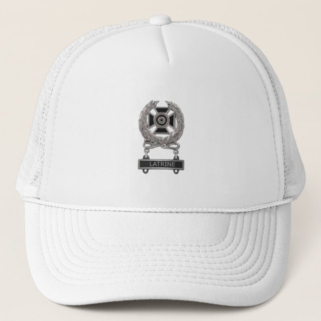 Casquette Expert amusant au chapeau du Trucker Medal Latrine (Devant)