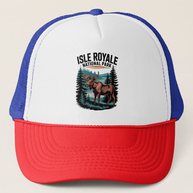 Casquette Explorez le parc national de l'Isle Royale Lac Sup (Devant)