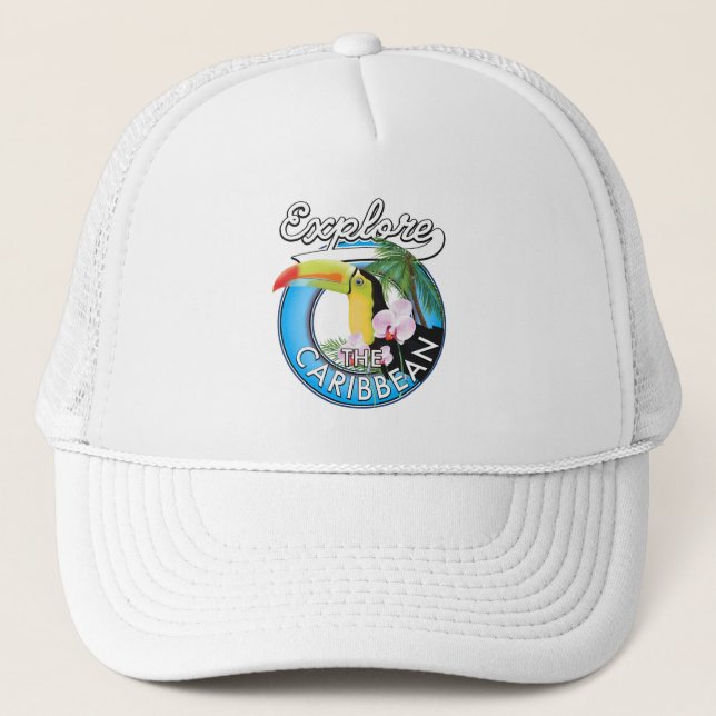 Casquette Explorez le patch de voyage des Caraïbes. (Devant)