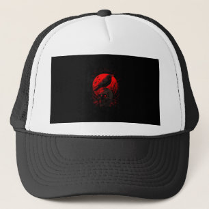Casquette F-Caw-F Corbeau Drôle Oiseau Lune Rouge Gothique