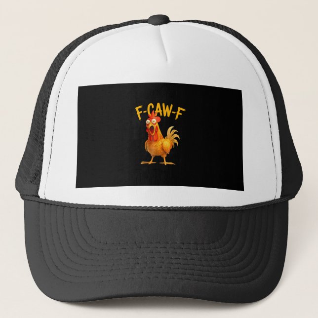 Casquette F-Caw-F Pun Funny Chicken Rooster Cawing Grunge (Devant)