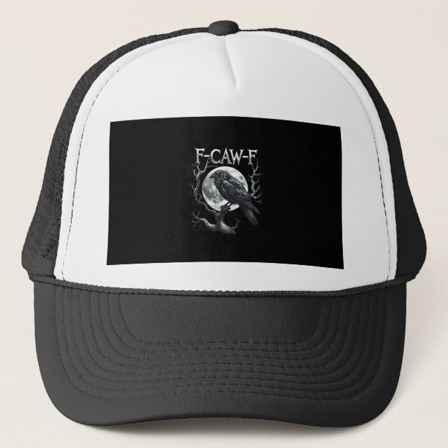 Casquette F-Caw-F Raven Moon Gothic Halloween Crow Bird Love (Devant)