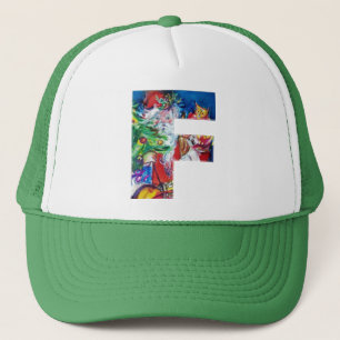 CASQUETTE F LETTER / SANTA WITH CHRISTMAS TREE MONOGRAM