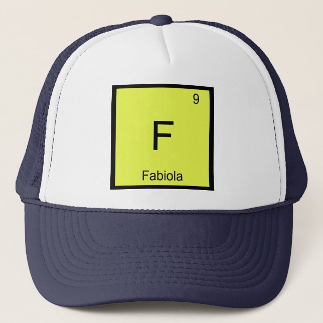Casquette Fabiola Nom Chimie Élément Tableau Périodique (Devant)