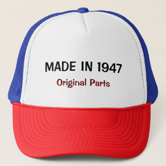 Casquette Fabriqué en 1947, conception de texte Pièces origi