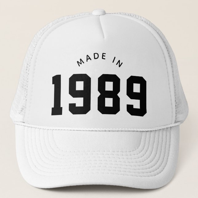 Casquette Fabriqué en 1989 Anniversaire personnalisé (Devant)