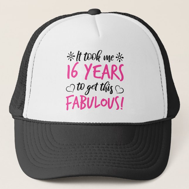 Casquette Fabuleux 16e anniversaire (Devant)