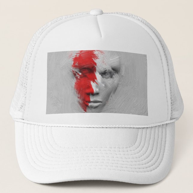 Casquette Face blanche rouge (Devant)