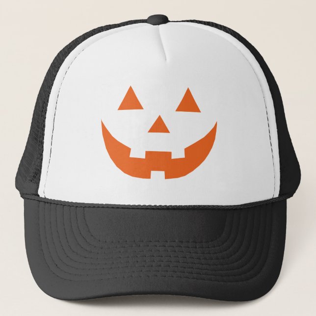 Casquette Face de citrouille Jack-o'-lantern orange d'Hallow (Devant)