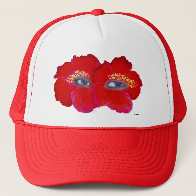 Casquette Face d'Hibiscus - Rouge (Devant)