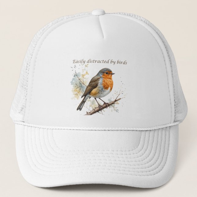 Casquette Facile à distraire par les oiseaux Citation amusan (Devant)