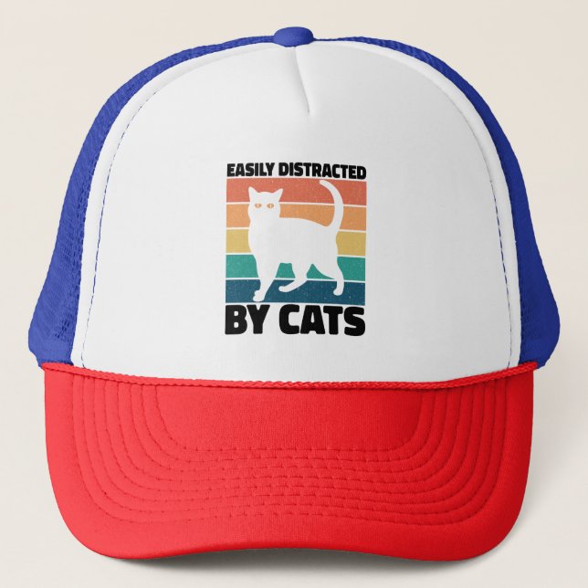 Casquette Facilement Distrait Par Chats kitty kawaii Funny C (Devant)
