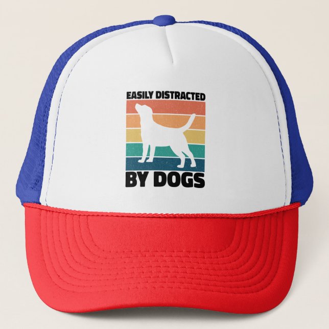 Casquette Facilement Distrait Par Chiens Chien Mèmes D'Anniv (Devant)