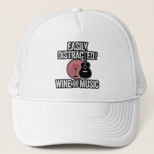 Casquette Facilement distrait par le vin et la musique