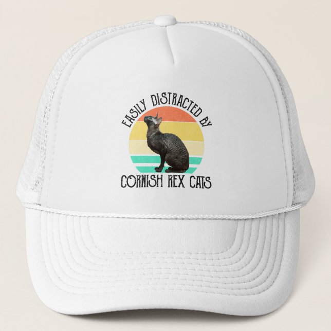 Casquette Facilement Distrait Par Les Chats Cornish Rex (Devant)
