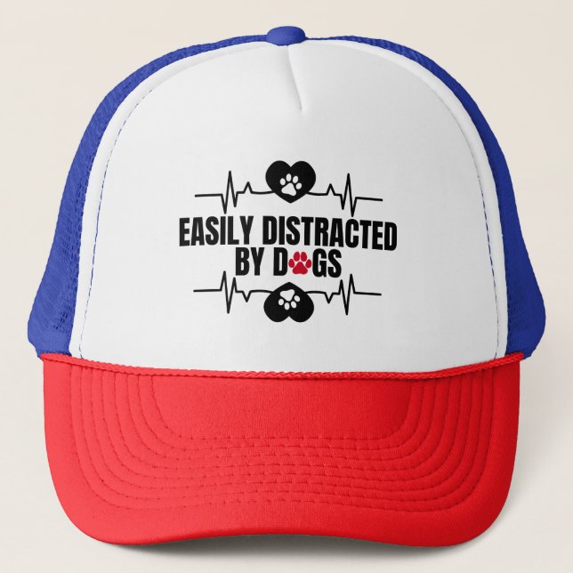 Casquette Facilement distrait par les chiens (Devant)