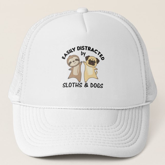 Casquette Facilement Distrait Par Les Fentes Et Le Carlin De (Devant)