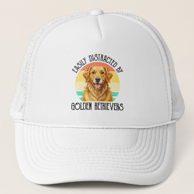 Casquette Facilement Distrait Par Les Golden Retrievers (Devant)