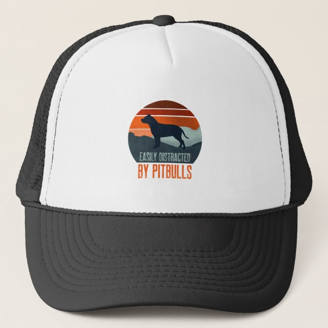 Casquette Facilement Distrait Par Les Promenades De Pitbulls (Devant)