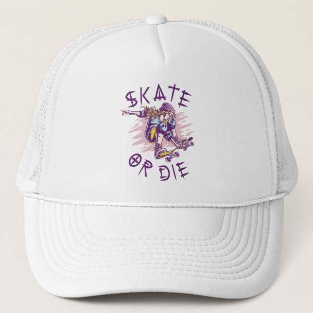 Casquette Faire du skate ou mourir Fille skateuse (Devant)
