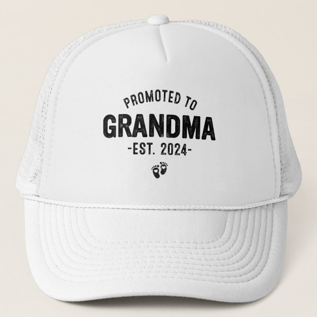 Casquette Faire-part bébé, Promoté à Grand-mère est. 2024 (Devant)
