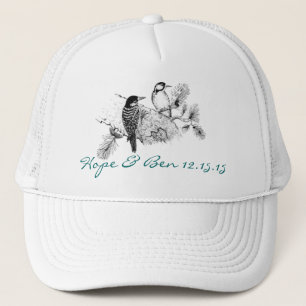 Casquette Faire-part de mariage Oiseaux de l'amour Vintage