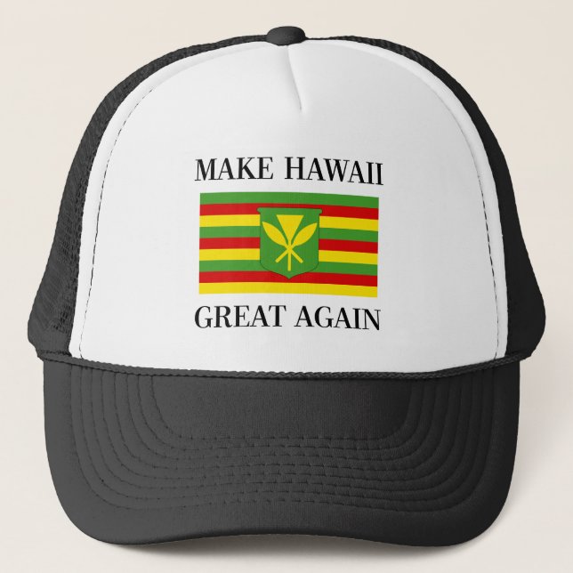 Casquette FAITES à HAWAÏ le GRAND ENCORE - drapeau de Kanaka (Devant)