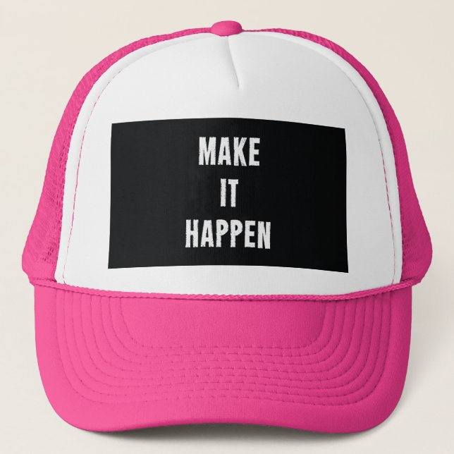 Casquette Faîtes-en un noir de motivation (Devant)