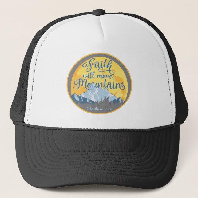 Casquette Faith Move Mountains Christian Design (Devant)