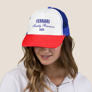 Casquette Famille Américaine Moderne Reunion Rouge Bleu