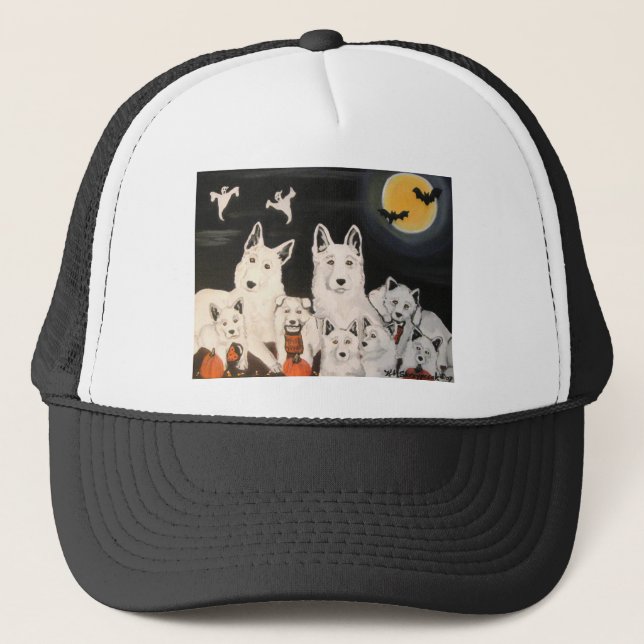 Casquette Famille de chiens d'Halloween (Devant)
