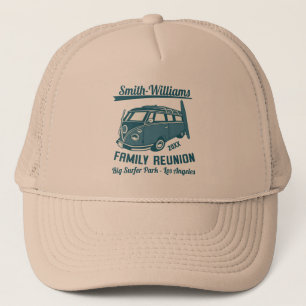 Casquette Famille de fourgonnette de surf vintage réunion de