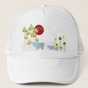 Casquette Famille mignonne lunatique d'éléphant dans des
