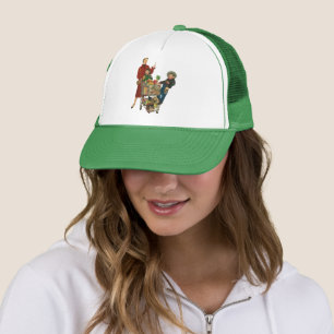 Casquette Famille Rétro, Maman et Enfants Chariot de Courses