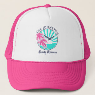 Casquette Famille Retro rose personnalisée Réunion Tropical