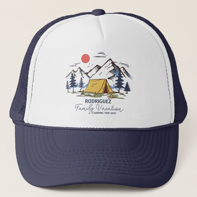 Casquette Famille Vacances Correspondance Camping Personnali (Devant)