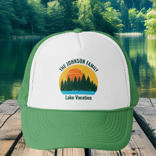 Casquette Family Lake Trip Cute Coucher de soleil Customisé