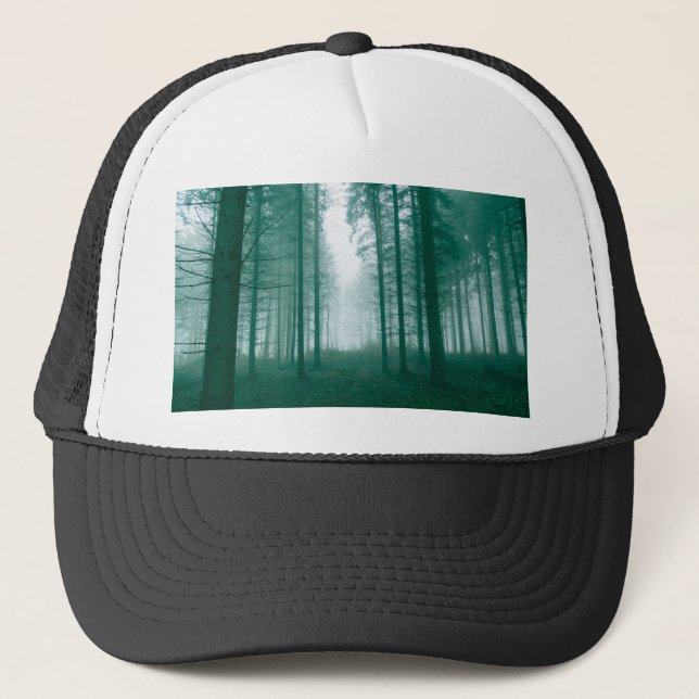 Casquette Fantasy forest with fog in Green (Devant)