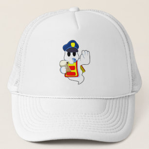 Casquette Fantôme en tant qu'officier de police avec sifflet