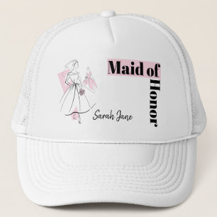 Casquette Fashion Bride Groupe rose domestique d'honneur cas