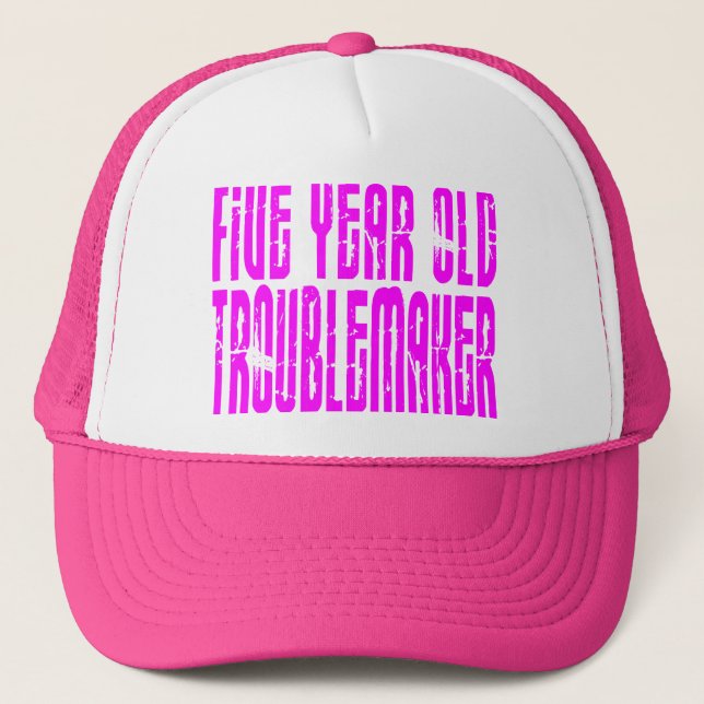 Casquette Fauteur de troubles de cinq ans d'anniversaires (Devant)