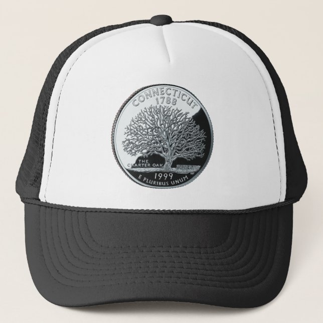 Casquette Faux Connecticut State Quarter Charter Oak Tree (Devant)