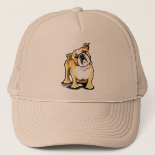Casquette Fawn White English Bulldog Portrait